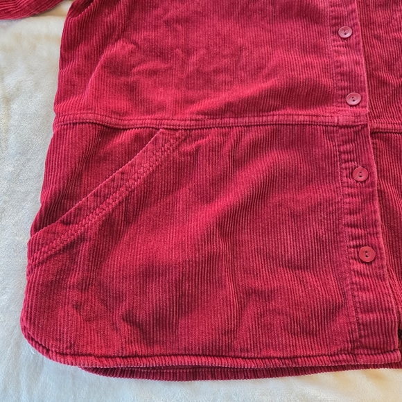 C.J. Banks Red Corduroy Button-Up Tunic Jacket 1X Pockets 100% Cotton - Picture 12 of 14